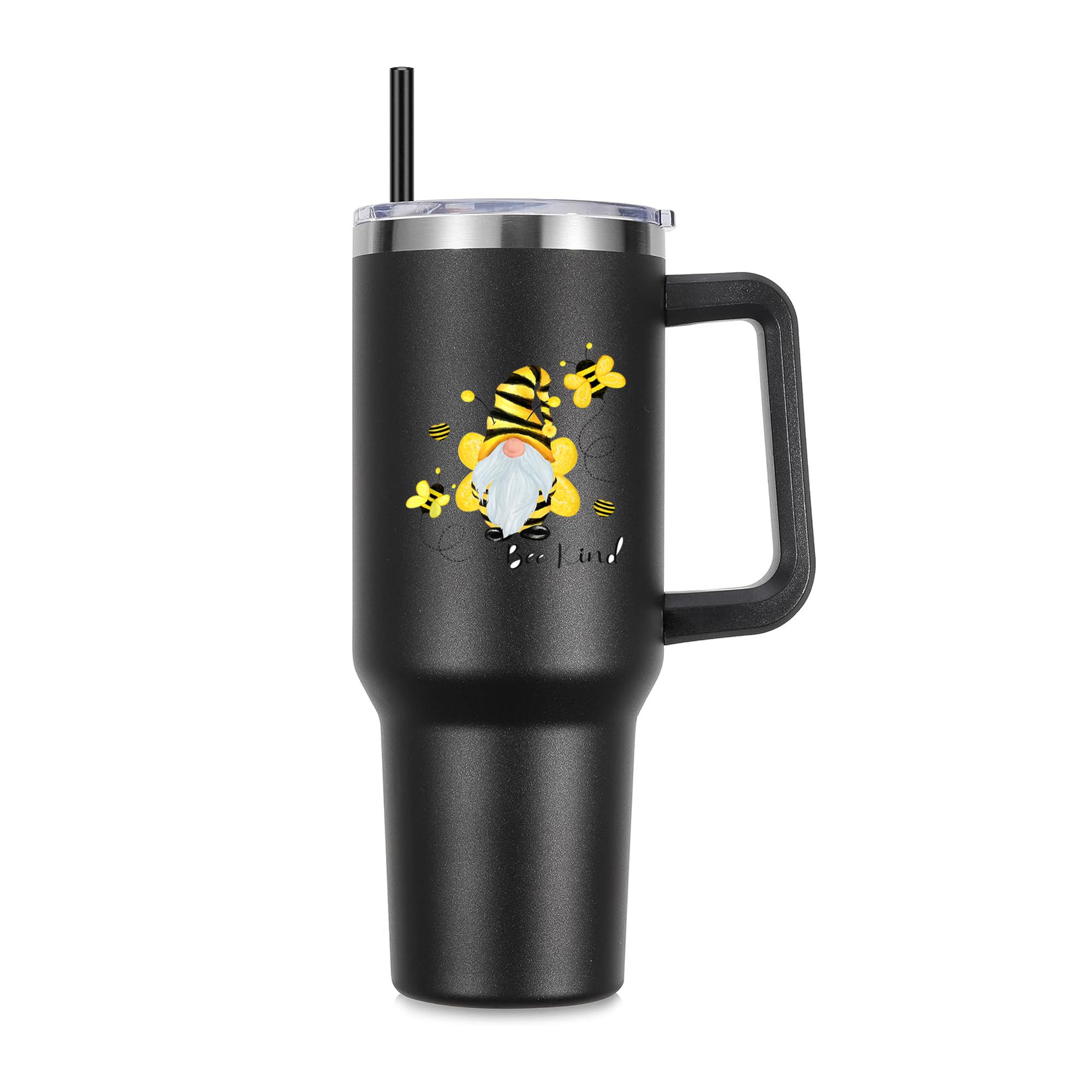 Be Kind Gnome And Bee Hippy Gnome 40oz Stainless Steel Tumbler - Image 3