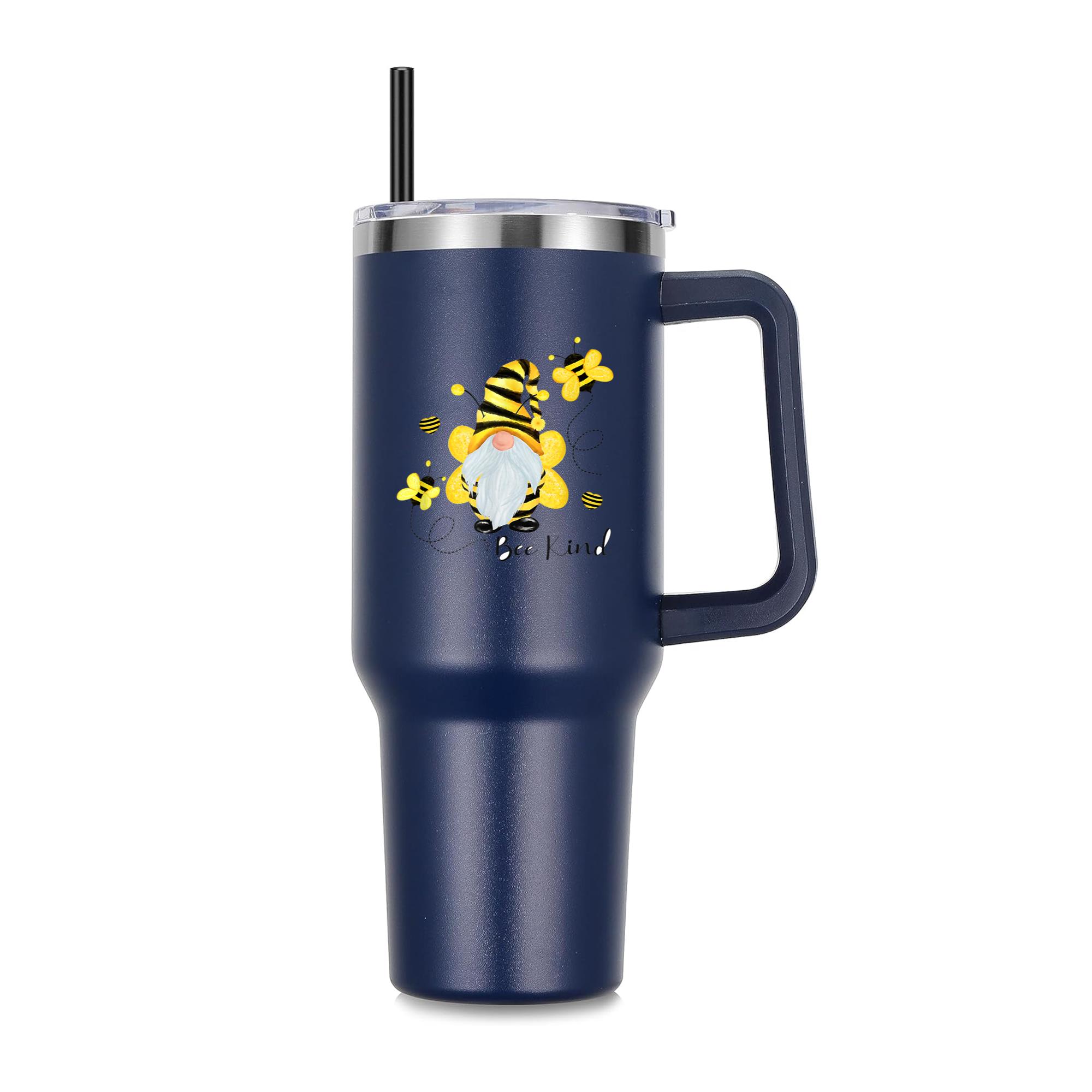 Be Kind Gnome And Bee Hippy Gnome 40oz Stainless Steel Tumbler - Image 4