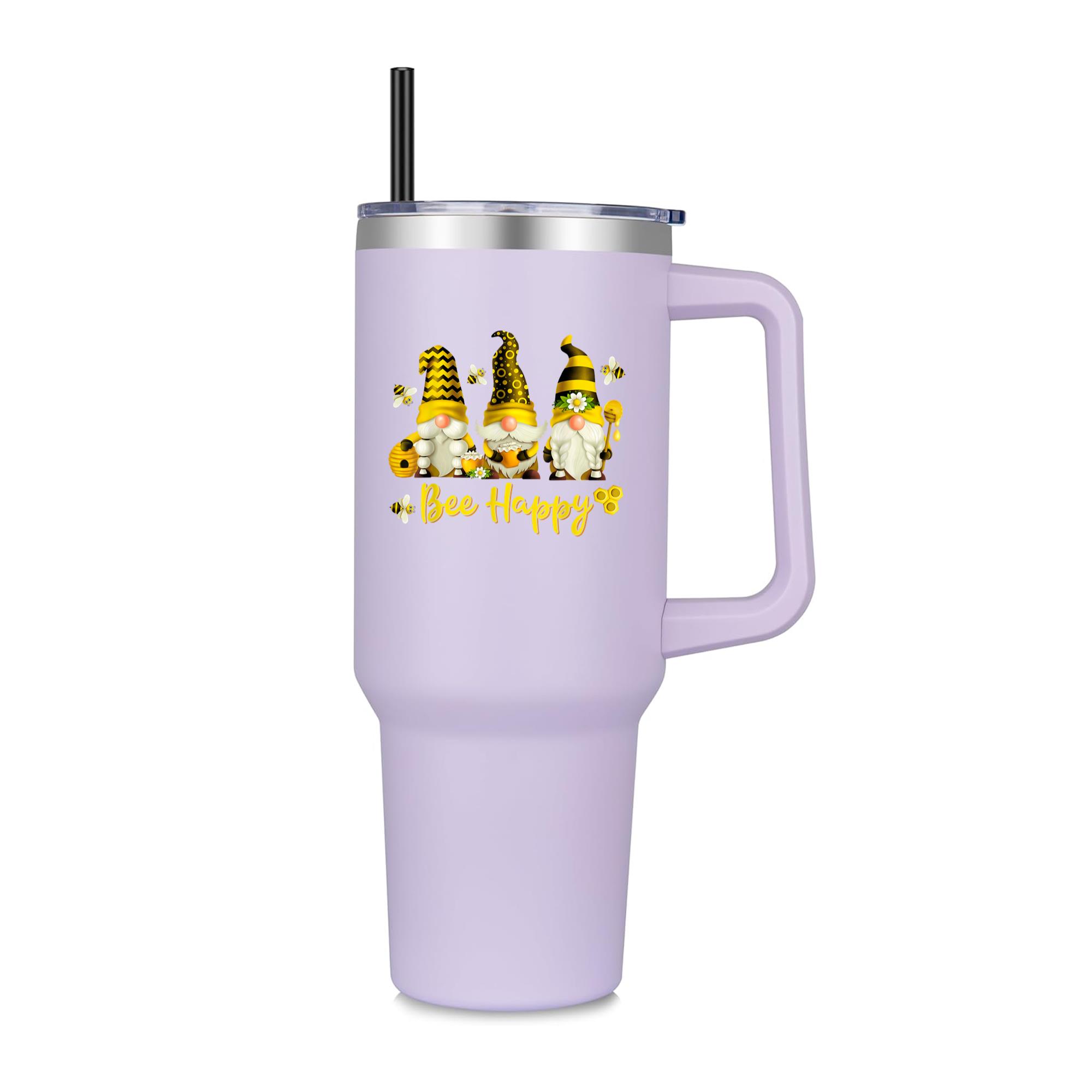 Bee Happy Bee Gnome Spring 40oz Stainless Steel Tumbler