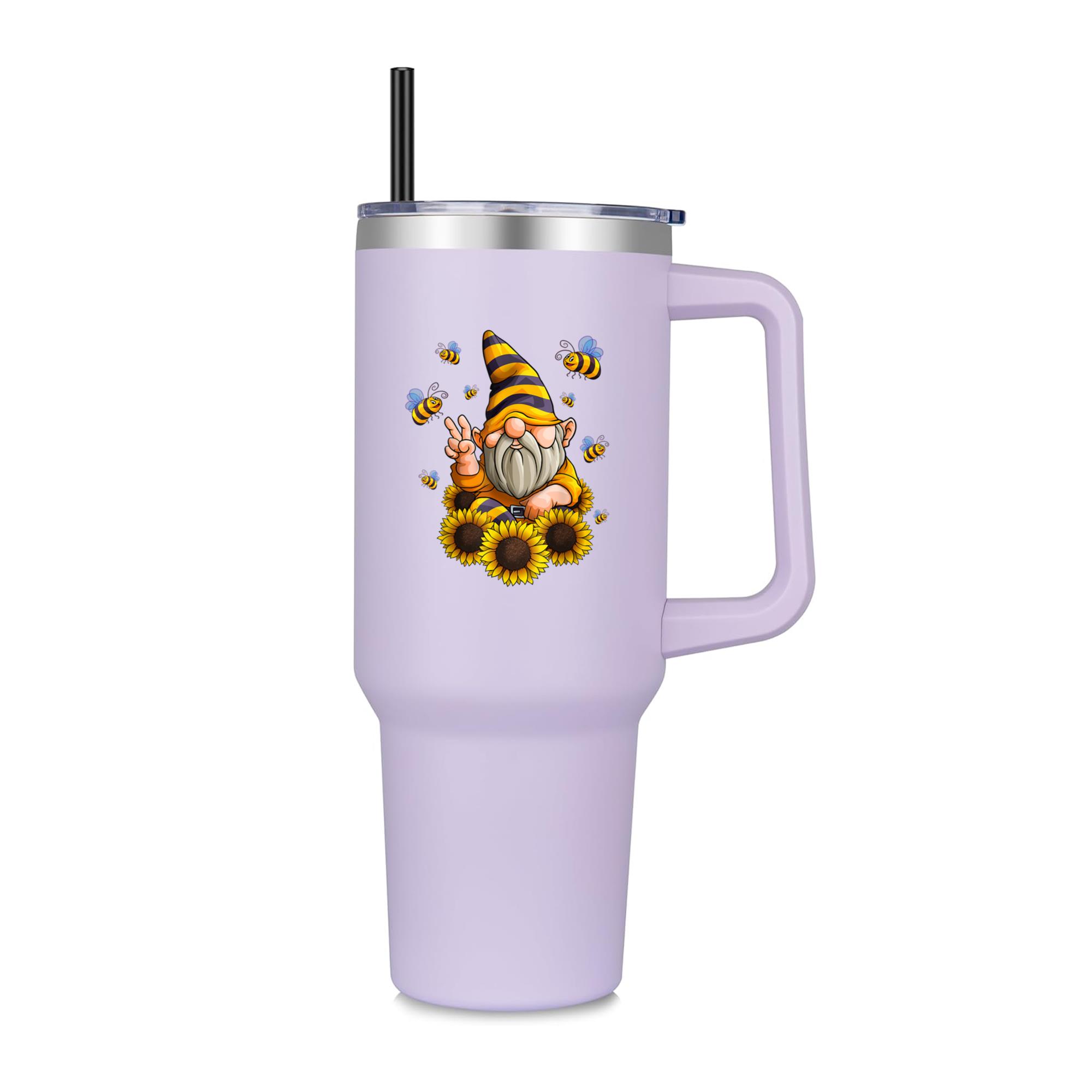 Gnome Sunflower With Bees Gardening 40oz Stainless Steel Tumbler