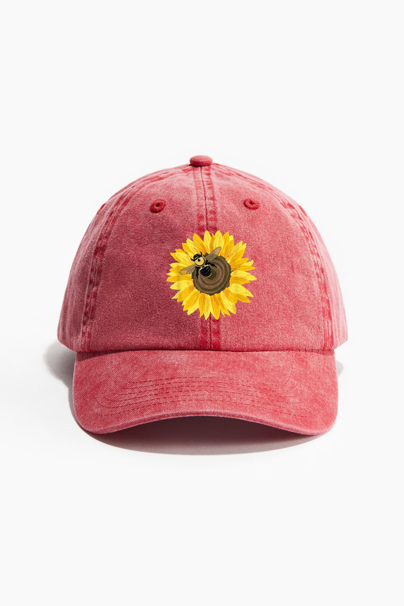 Sunflower Bee Cotton Twill Cap 