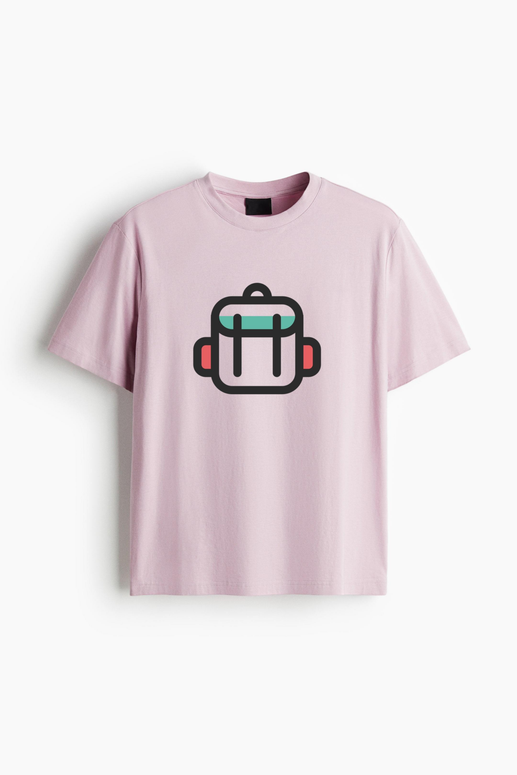 Travel Backpack Colored Stroke Icon Oversized T-Shirt 