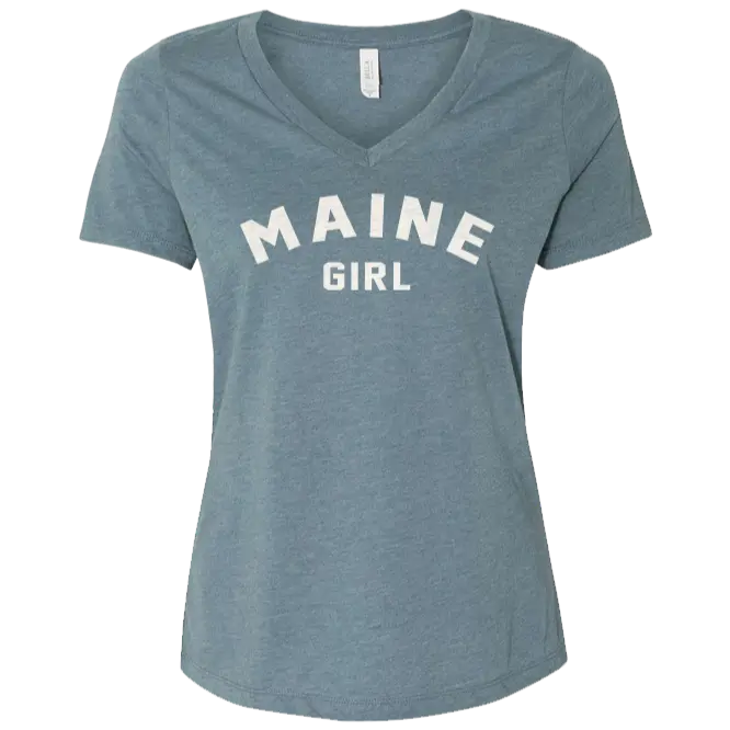 Maine Girl Pride V-Neck Tee Shirt
