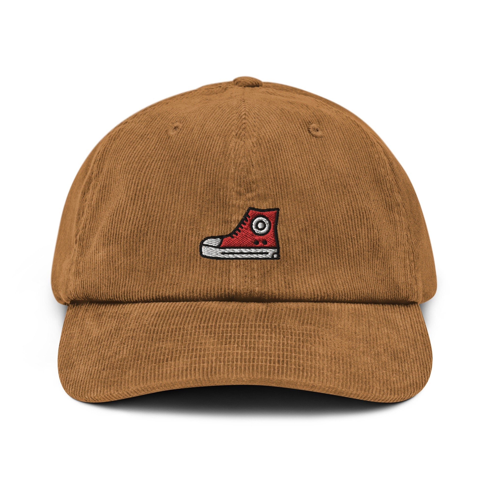 Sneaker Corduroy Hat, Handmade Embroidered Corduroy Dad Cap - Multiple Colors