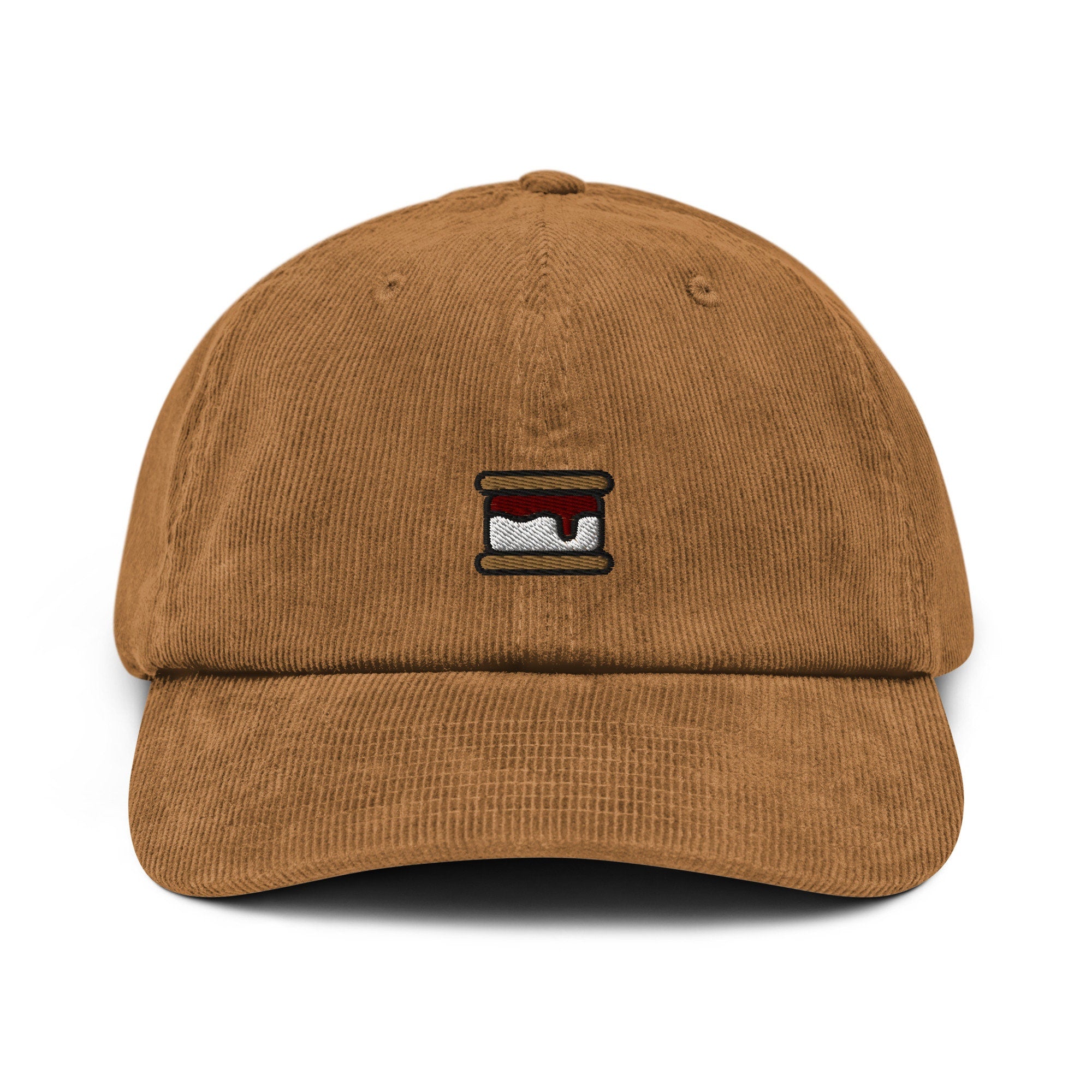 Smore Corduroy Hat, Handmade Embroidered Corduroy Dad Cap - Multiple Colors